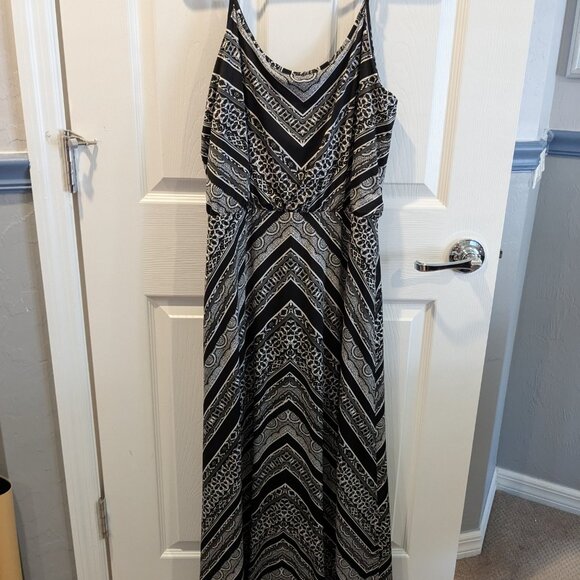 Cache Maxi Dress, Women's Large, Chevron Pattern, Adjustable Straps - Picture 7 of 12